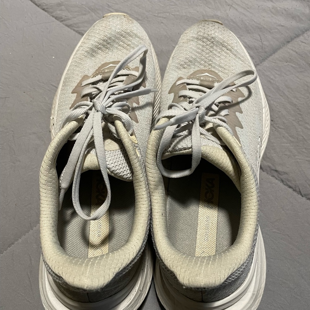 Hoka Light Gray Running Shoes